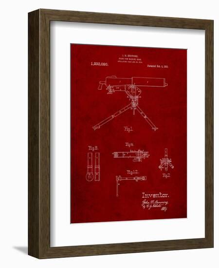 Mount for Machine Gun Patent-Cole Borders-Framed Art Print