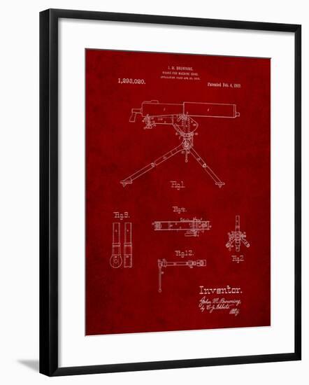 Mount for Machine Gun Patent-Cole Borders-Framed Art Print