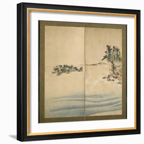 Mount Fuji and Enoshima, Edo Period, C.1825-Katsushika Hokusai-Framed Giclee Print