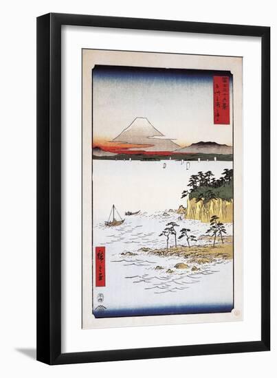 Mount Fuji and Sea Seen from Miura Peninsula in Province of Sagami-null-Framed Giclee Print