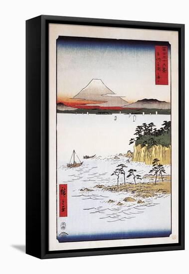 Mount Fuji and Sea Seen from Miura Peninsula in Province of Sagami-null-Framed Premier Image Canvas