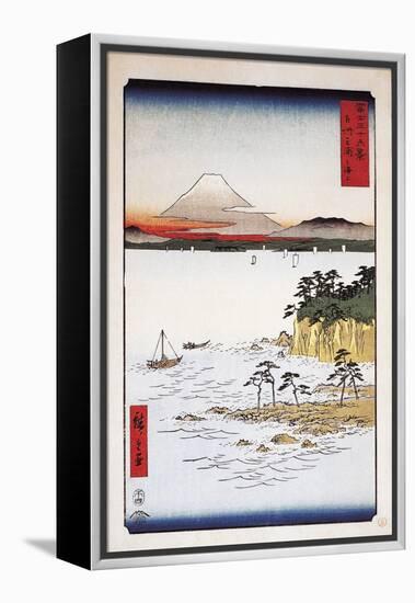 Mount Fuji and Sea Seen from Miura Peninsula in Province of Sagami-null-Framed Premier Image Canvas