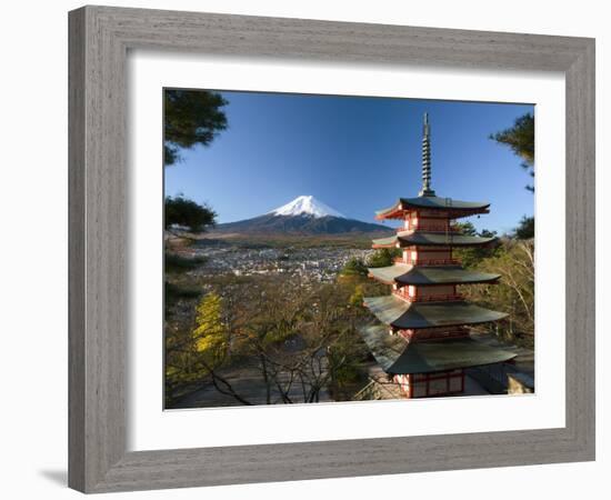 Mount Fuji and Temple, Fuji-Hakone-Izu National Park, Japan-Gavin Hellier-Framed Photographic Print