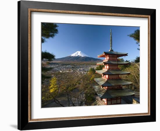 Mount Fuji and Temple, Fuji-Hakone-Izu National Park, Japan-Gavin Hellier-Framed Photographic Print