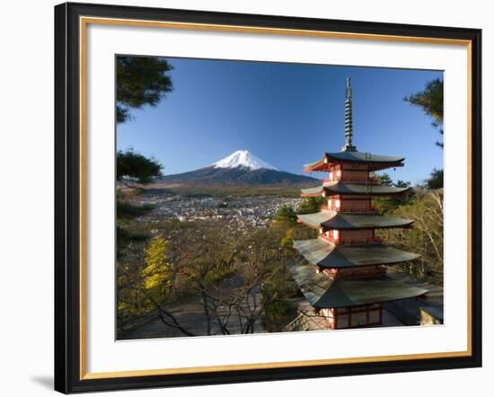 Mount Fuji and Temple, Fuji-Hakone-Izu National Park, Japan-Gavin Hellier-Framed Photographic Print