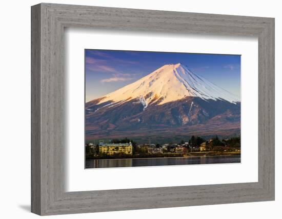 Mount Fuji at Sunrise as Seen from Lake Kawaguchi, Yamanashi Prefecture, Japan-Stefano Politi Markovina-Framed Photographic Print