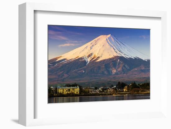 Mount Fuji at Sunrise as Seen from Lake Kawaguchi, Yamanashi Prefecture, Japan-Stefano Politi Markovina-Framed Photographic Print