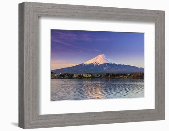 Mount Fuji at Sunrise as Seen from Lake Kawaguchi, Yamanashi Prefecture, Japan-Stefano Politi Markovina-Framed Photographic Print