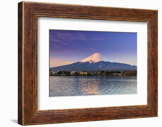 Mount Fuji at Sunrise as Seen from Lake Kawaguchi, Yamanashi Prefecture, Japan-Stefano Politi Markovina-Framed Photographic Print