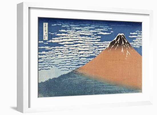 Mount Fuji in Clear Weather (also known as Red Fuji), c.1830-Katsushika Hokusai-Framed Giclee Print