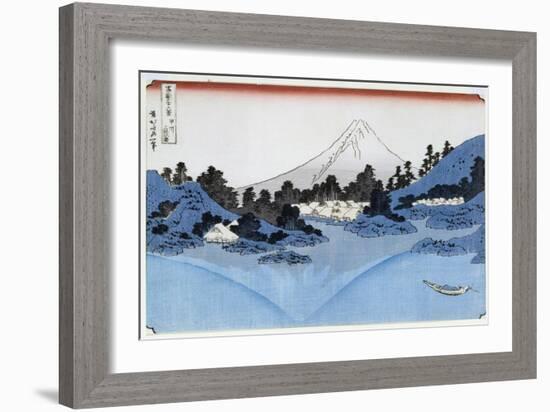 Mount Fuji Reflected in Lake Misaica, from the Series '36 Views of Mount Fuji' ('Fugaku…-Katsushika Hokusai-Framed Giclee Print