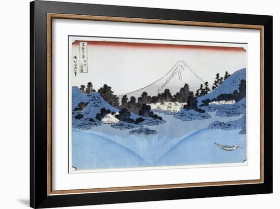Mount Fuji Reflected in Lake Misaica, from the Series '36 Views of Mount Fuji' ('Fugaku…-Katsushika Hokusai-Framed Giclee Print