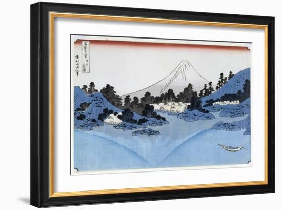 Mount Fuji Reflected in Lake Misaica, from the Series '36 Views of Mount Fuji' ('Fugaku…-Katsushika Hokusai-Framed Giclee Print