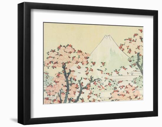 Mount Fuji seen through Cherry Blossom-Katsushika Hokusai-Framed Art Print