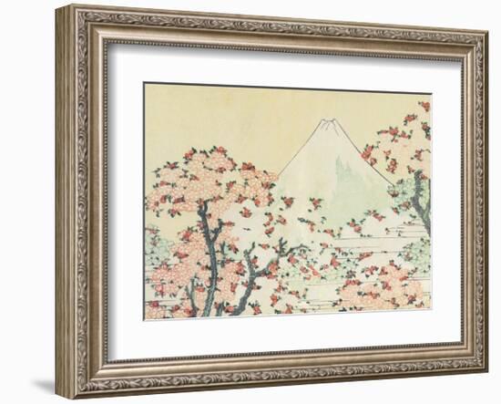 Mount Fuji seen through Cherry Blossom-Katsushika Hokusai-Framed Art Print