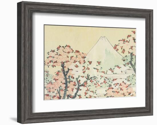 Mount Fuji seen through Cherry Blossom-Katsushika Hokusai-Framed Art Print