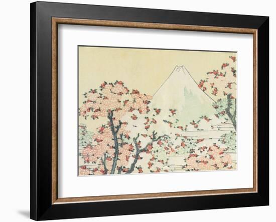 Mount Fuji seen through Cherry Blossom-Katsushika Hokusai-Framed Art Print