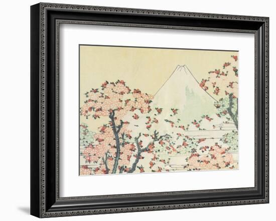 Mount Fuji seen through Cherry Blossom-Katsushika Hokusai-Framed Art Print