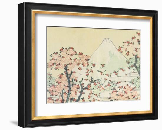 Mount Fuji seen through Cherry Blossom-Katsushika Hokusai-Framed Art Print