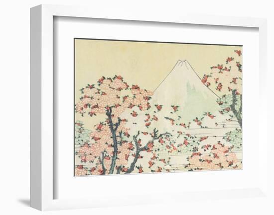 Mount Fuji seen through Cherry Blossom-Katsushika Hokusai-Framed Art Print