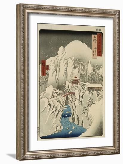 Mount Haruna in Snow, Ueno Province-Ando Hiroshige-Framed Giclee Print