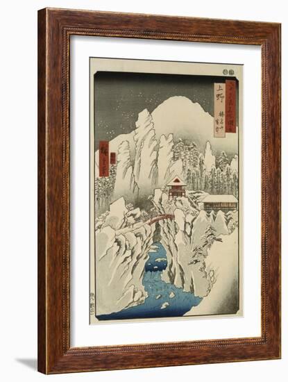 Mount Haruna in Snow, Ueno Province-Ando Hiroshige-Framed Giclee Print