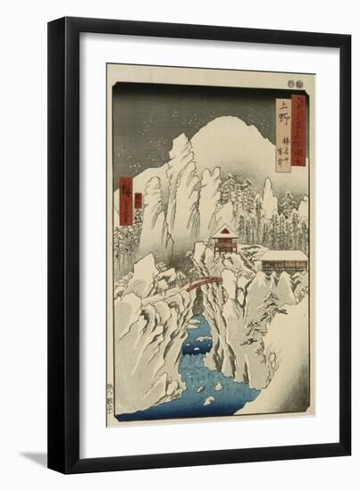 Mount Haruna in Snow, Ueno Province-Ando Hiroshige-Framed Giclee Print