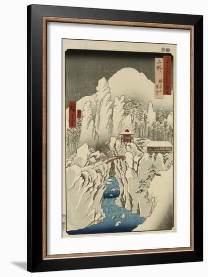 Mount Haruna in Snow, Ueno Province-Ando Hiroshige-Framed Giclee Print