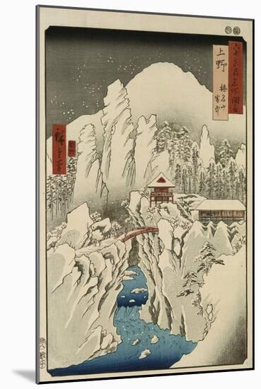 Mount Haruna in Snow, Ueno Province-Ando Hiroshige-Mounted Giclee Print