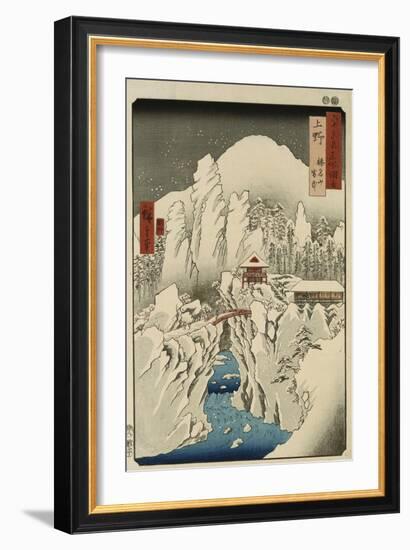 Mount Haruna in Snow, Ueno Province-Ando Hiroshige-Framed Giclee Print