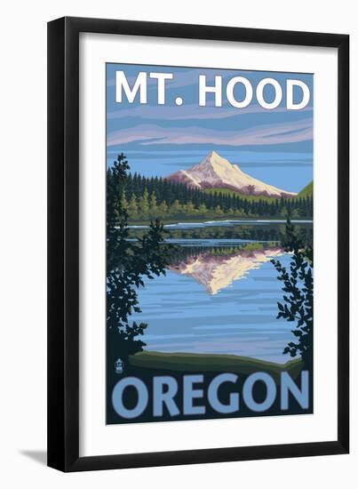 Mount Hood, Oregon, View of the Mountain from Lost Lake-Lantern Press-Framed Art Print