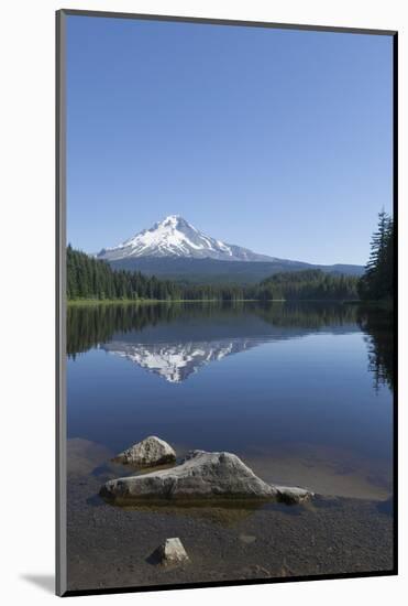 Mount Hood, part of the Cascade Range, perfectly reflected in the still waters of Trillium Lake, Or-Martin Child-Mounted Photographic Print