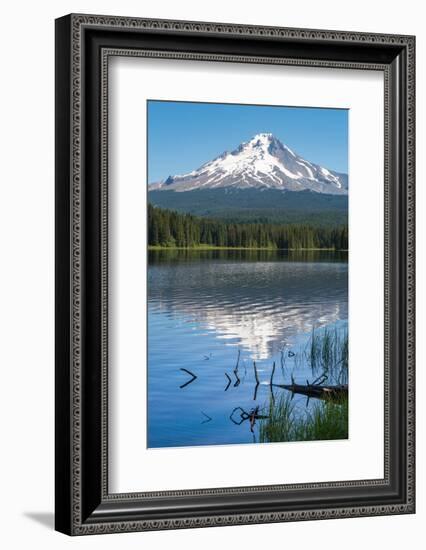 Mount Hood, part of the Cascade Range, perfectly reflected in the still waters of Trillium Lake, Or-Martin Child-Framed Photographic Print