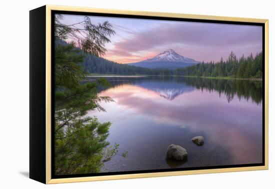 Mount Hood Reflected in Beautiful Trillium Lake-Vincent James-Framed Premier Image Canvas