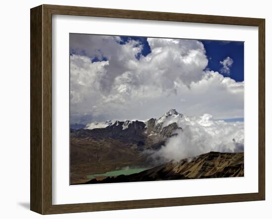 Mount Huayna Potosi Viewed from Mount Chacaltaya, Calahuyo, Cordillera Real, Bolivia, Andes-Simon Montgomery-Framed Photographic Print