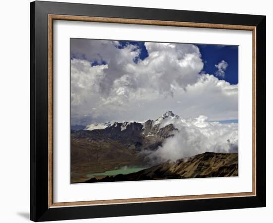 Mount Huayna Potosi Viewed from Mount Chacaltaya, Calahuyo, Cordillera Real, Bolivia, Andes-Simon Montgomery-Framed Photographic Print