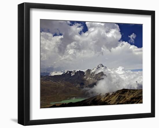 Mount Huayna Potosi Viewed from Mount Chacaltaya, Calahuyo, Cordillera Real, Bolivia, Andes-Simon Montgomery-Framed Photographic Print