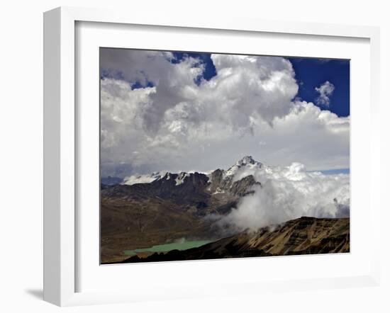 Mount Huayna Potosi Viewed from Mount Chacaltaya, Calahuyo, Cordillera Real, Bolivia, Andes-Simon Montgomery-Framed Photographic Print