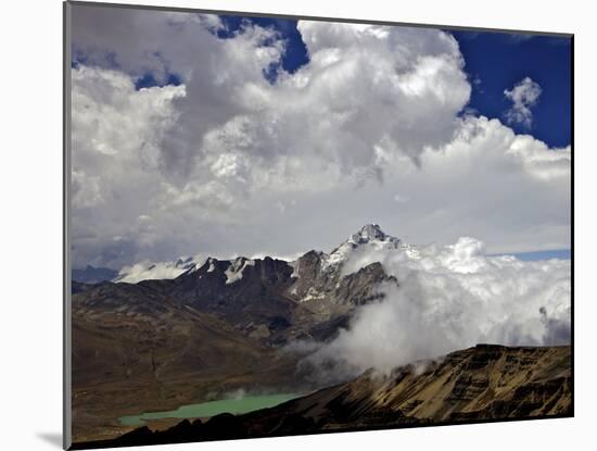 Mount Huayna Potosi Viewed from Mount Chacaltaya, Calahuyo, Cordillera Real, Bolivia, Andes-Simon Montgomery-Mounted Photographic Print