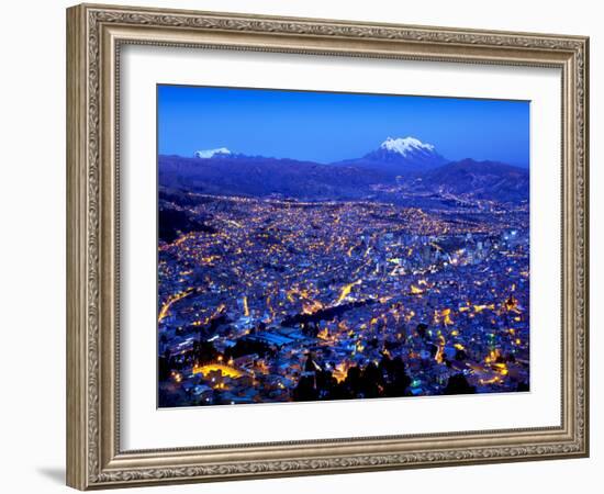 Mount Illimani, Andes Mountains, Templo Andino Jach'A Apacheta Mirador, Views of La Paz from El Alt-John Coletti-Framed Photographic Print