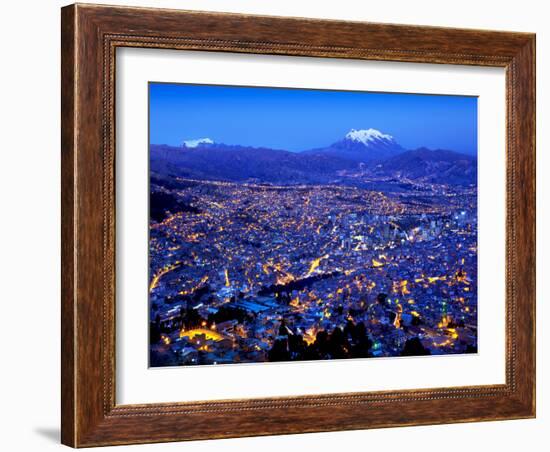 Mount Illimani, Andes Mountains, Templo Andino Jach'A Apacheta Mirador, Views of La Paz from El Alt-John Coletti-Framed Photographic Print