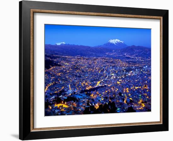 Mount Illimani, Andes Mountains, Templo Andino Jach'A Apacheta Mirador, Views of La Paz from El Alt-John Coletti-Framed Photographic Print