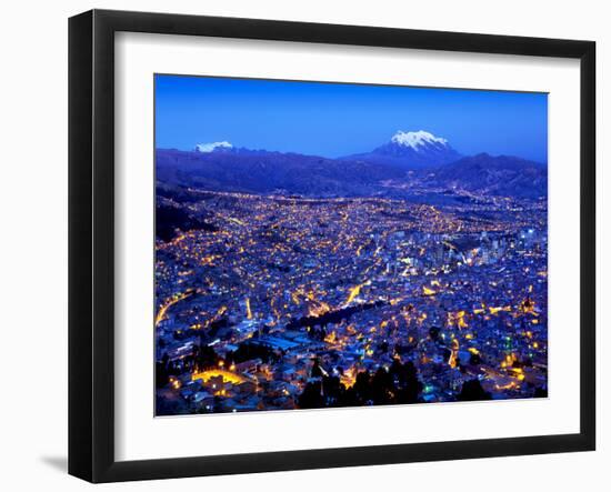 Mount Illimani, Andes Mountains, Templo Andino Jach'A Apacheta Mirador, Views of La Paz from El Alt-John Coletti-Framed Photographic Print