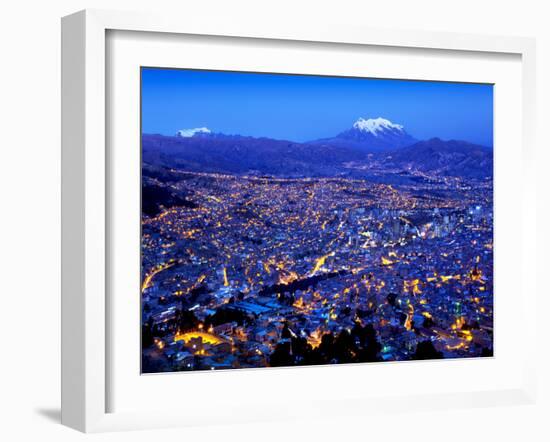 Mount Illimani, Andes Mountains, Templo Andino Jach'A Apacheta Mirador, Views of La Paz from El Alt-John Coletti-Framed Photographic Print