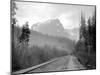 Mount Index and Great Northern Tracks at Index, 1906-Asahel Curtis-Mounted Giclee Print