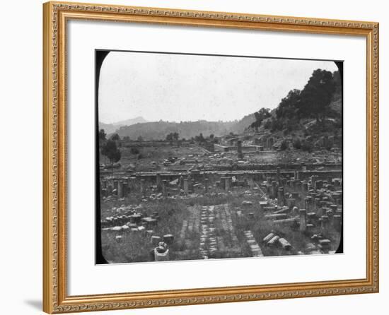 Mount Kronos and Temple of Hera, Olympia, Greece, Late 19th or Early 20th Century-null-Framed Photographic Print