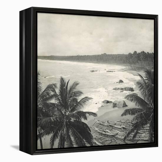 Mount Lavinia Bay, Ceylon, February 1912-English Photographer-Framed Premier Image Canvas