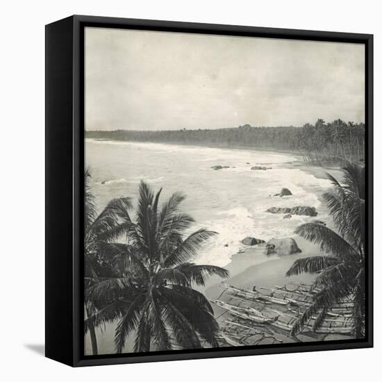 Mount Lavinia Bay, Ceylon, February 1912-English Photographer-Framed Premier Image Canvas