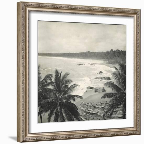 Mount Lavinia Bay, Ceylon, February 1912-English Photographer-Framed Giclee Print