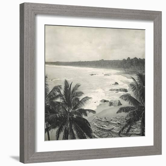 Mount Lavinia Bay, Ceylon, February 1912-English Photographer-Framed Giclee Print